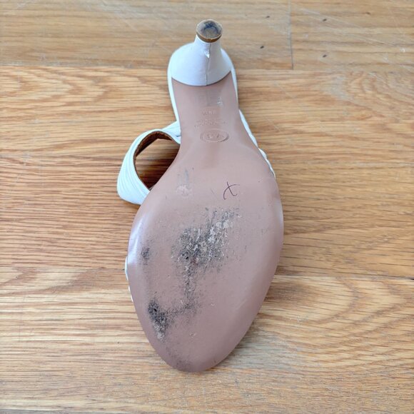 Veronica Beard Orla Napa Leather Sandals in Eggshell - Picture 9 of 10